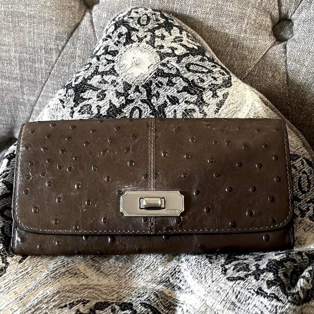 Coach Slim Soft Envelope Wallet Python Embossed L… - image 1